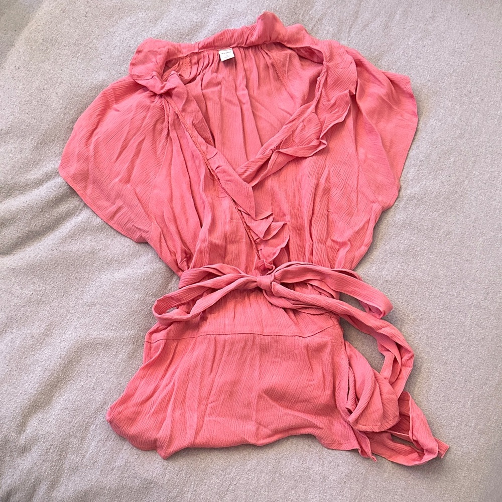 Old Navy Pink Ruffle Blouse
